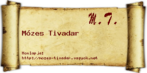 Mózes Tivadar névjegykártya