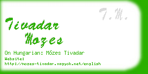 tivadar mozes business card